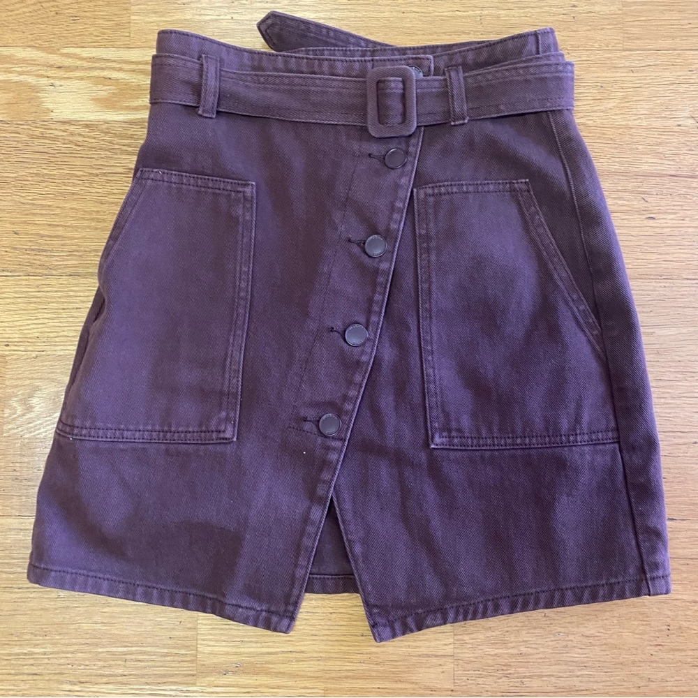 Peacebird Brown Asymmetrical Patch Pocket Coastal Cowgirl Boho Western M…